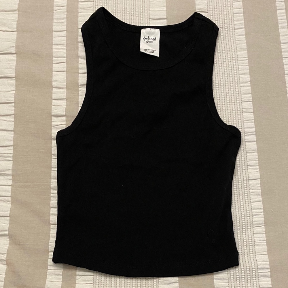 Tillys Black Cropped Tank Top